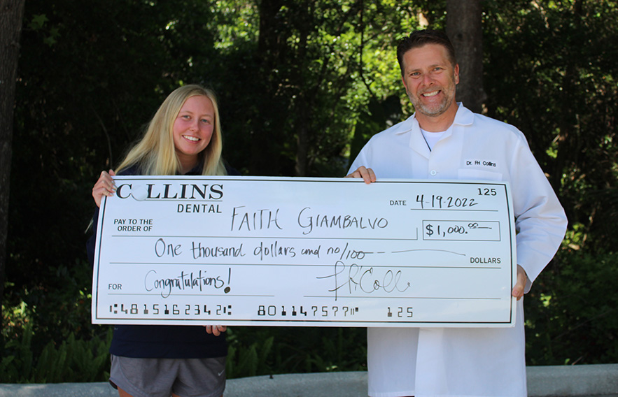 2022 scholarship winner with dr collins