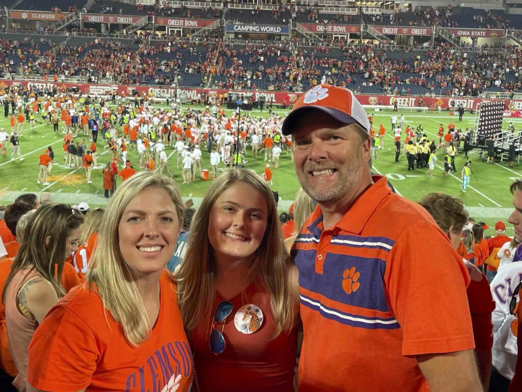 Dr. Collins and family at a Clemson football game